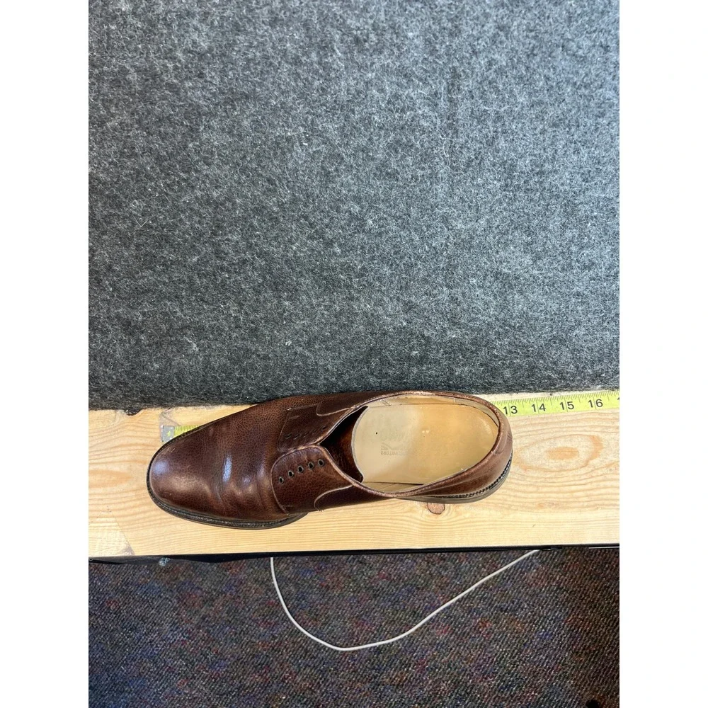 Salvatore Ferragamo Italy Mens 11D Brown Pebbled Leather Derby Shoes 3484 B22